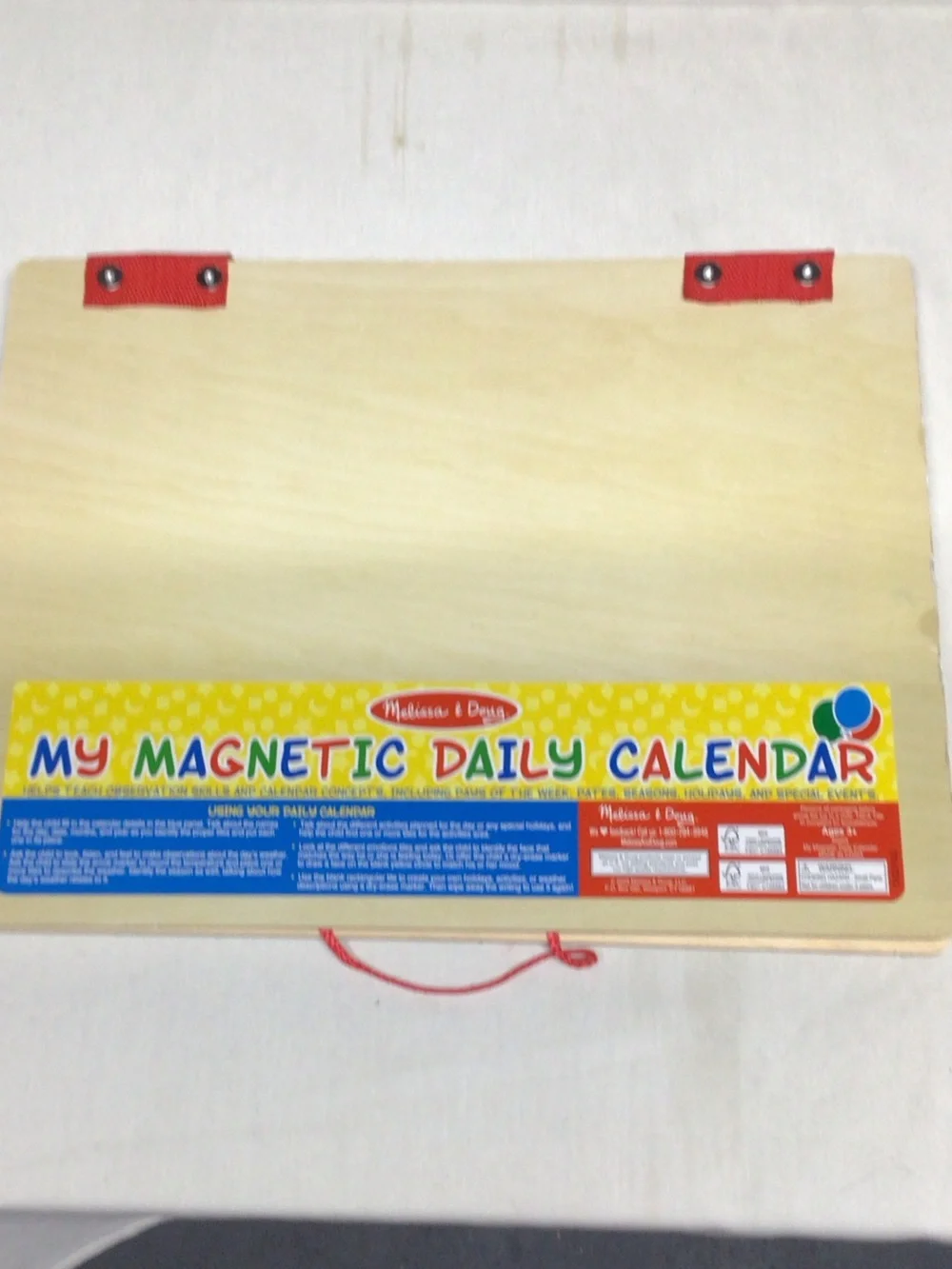 Melissa & Doug Magnetic Daily Calendar - Yellow with Red Accents
